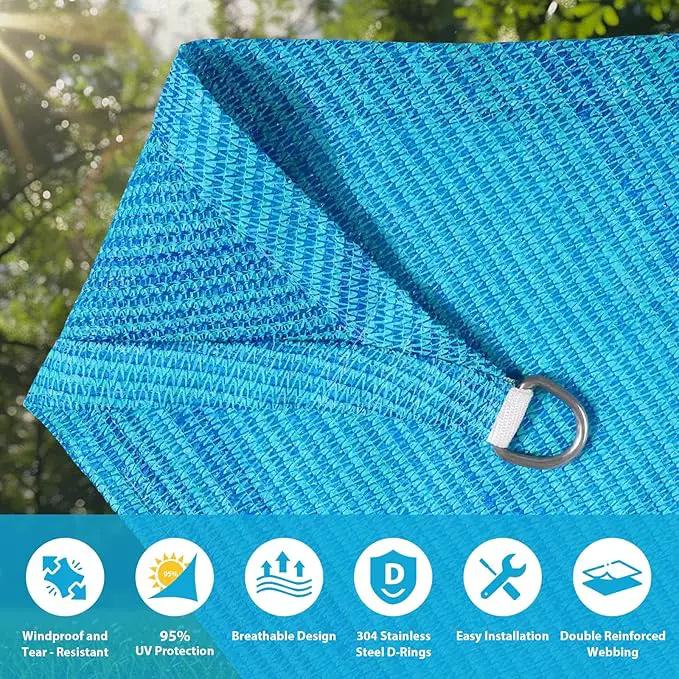 Amagenix Sun Shade Sail 12X26 Curved Edge Outdoor Shade Canopy Turquoise Mixed Breathable 95% UV Block Shade Cloth for Patio Garden Backyard (We Make Custom Size) by GreenHaven Gardens
