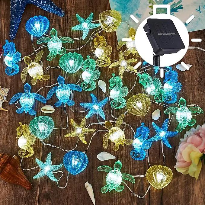 JASHIKA Solar Power Outdoor Coastal String Lights Garden Fence by GreenHaven Gardens