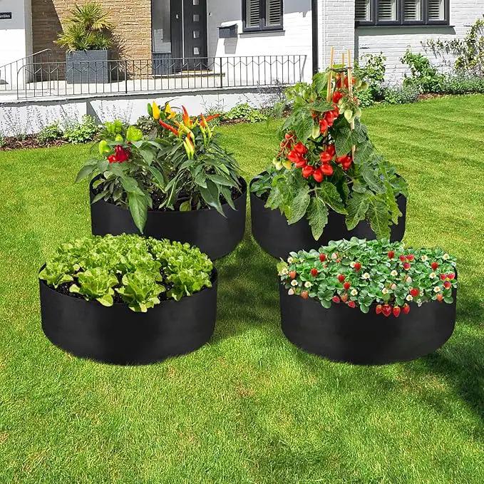 LBTING 4Pcs 30 Gallon Plant Grow Bags, Fabric Raised Planting Bed Heavy Duty Non-Woven Fabric Planter Pots for Garden Vegetables Flowers by GreenHaven Gardens