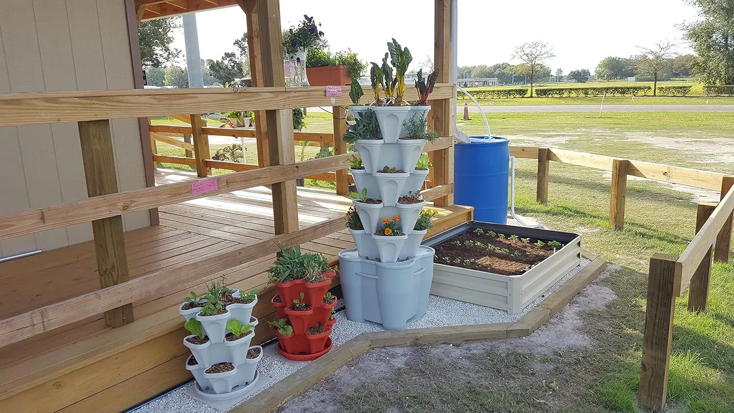 Mr. Stacky Smart Farm - Automatic Self Watering Garden - Grow Fresh Healthy Food Virtually Anywhere Year Round - Soil or Hydroponic Vertical Tower Gardening System (Standard Kit, Stone) by GreenHaven Gardens