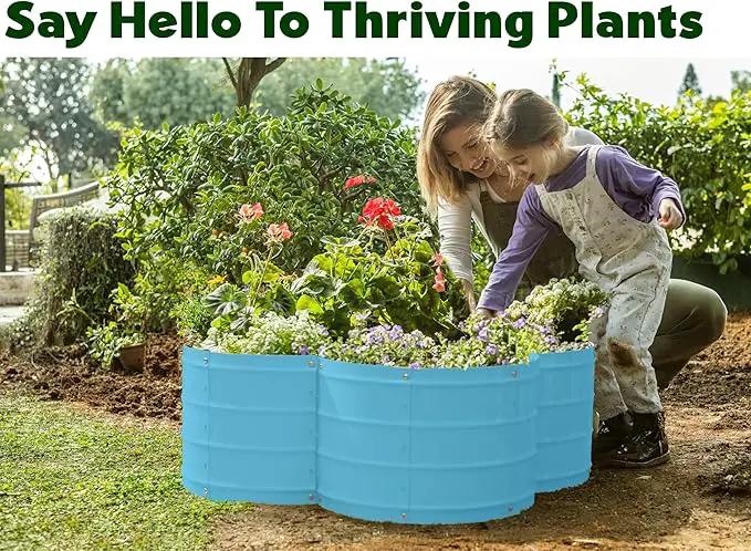 Galvanized Raised Garden Beds Outdoor // 3×3×1 ft Planter Raised Beds for Gardening, Vegetables, Flowers // Large Metal Garden Box (Teal) // Patented Tool-Free Design by GreenHaven Gardens