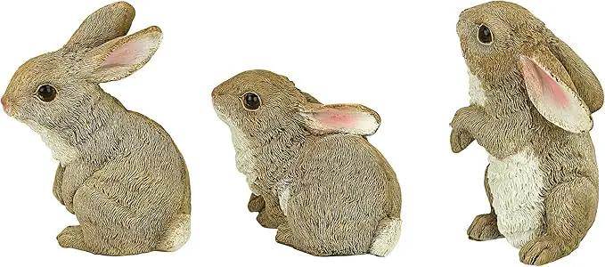 Design Toscano QM92008 The Bunny Den Rabbits Indoor/Outdoor Garden Animal Statues, 3 Inches Wide, 4 Inches Deep, 5 Inches High, Full Color Finish by GreenHaven Gardens
