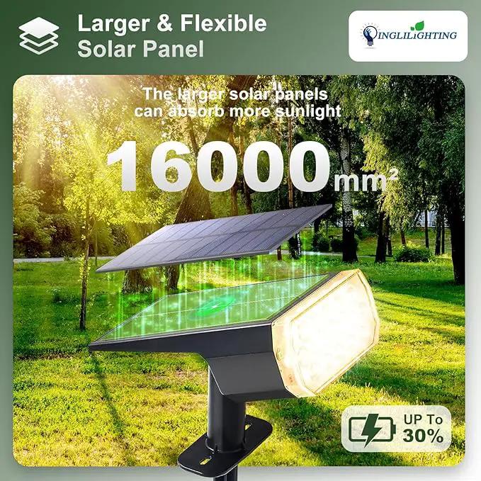 DINGLILIGHTING Waterproof Solar Lights Outdoor: IP65 Led Spot Light Decorations for Garden - 3 Lighting Modes Solar Powered for Yard - Dust to Dawn Uplighting Landscape Pathway Drive Patios 4PC Warm by GreenHaven Gardens