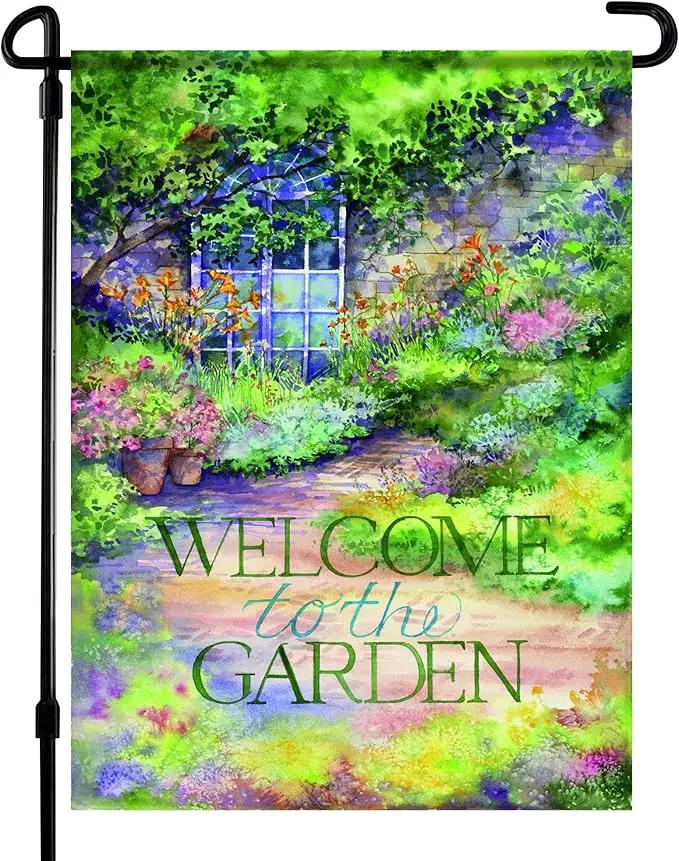Spring Garden Flags 12.x18 Double Sided - Floral Garden Flag Printed in Premium Polyester - Seasonal House Welcome Banner for Outdoor, Yard, Lawn, Deck, and Patio - Suits Standard Flag Poles by GreenHaven Gardens