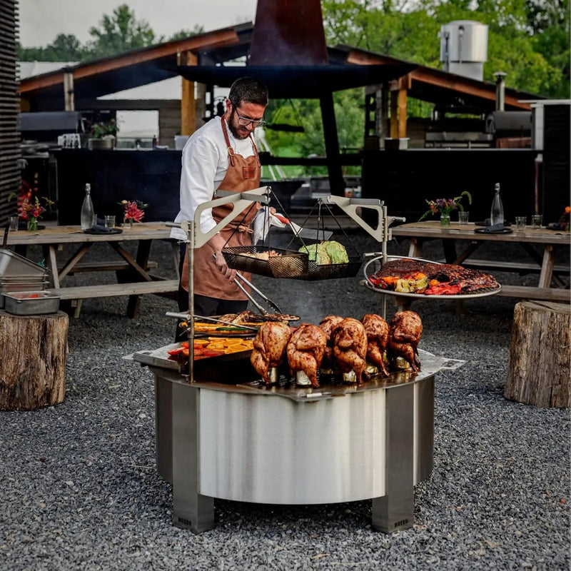 Breeo Smokeless Fire Pit (X Series 42, Corten Steel, Lid Included) | 46 inch Smokeless Firepit for Outside | 190 Pounds | Ideal for Large GatheringsCompatible with Wide Range of Breeo Accessories by GreenHaven Gardens