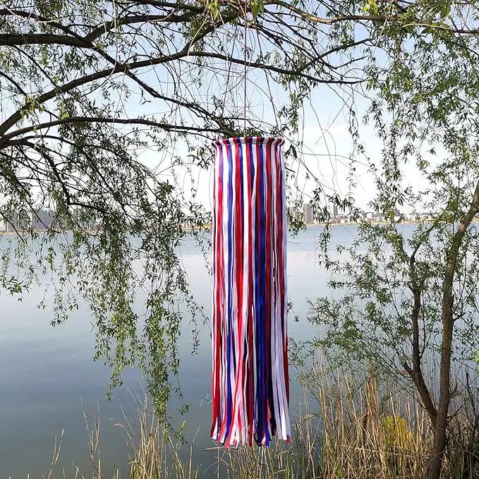 Satin Ribbon Windsock Streamer, Outdoor Decorations for Your Patio, Garden, Yard, Dock and Camper, 41-Inch, WS41-LBH by GreenHaven Gardens