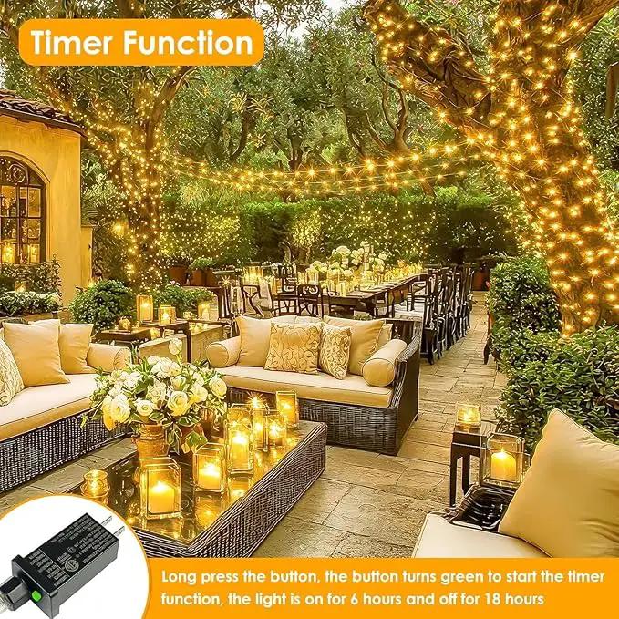 Extra Long 99Ft 300 LED Fairy Lights Plug in, Waterproof String Lights Outdoor & Indoor 8 Modes with Timer, Twinkle Light for Girl's Room Garden Birthday Halloween Christmas Decorations (Warm White) by GreenHaven Gardens