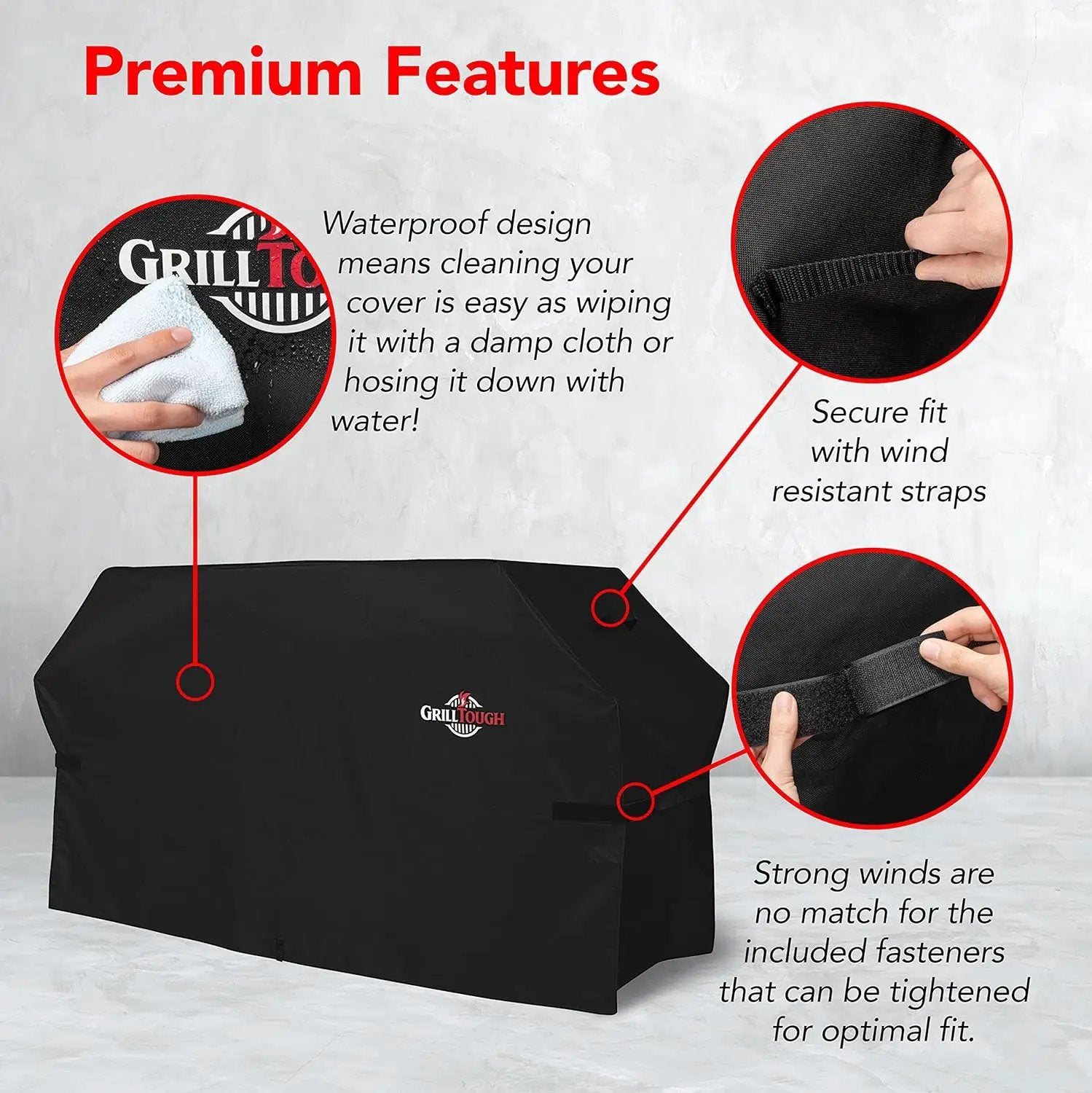 Heavy Duty Griddle Cover for Outdoor Griddle, Fits 36 Inch Griddle – Waterproof, Weather Resistant, UV & Fade Resistant with Adjustable Straps – Flat Grill Cover, Black by GreenHaven Gardens
