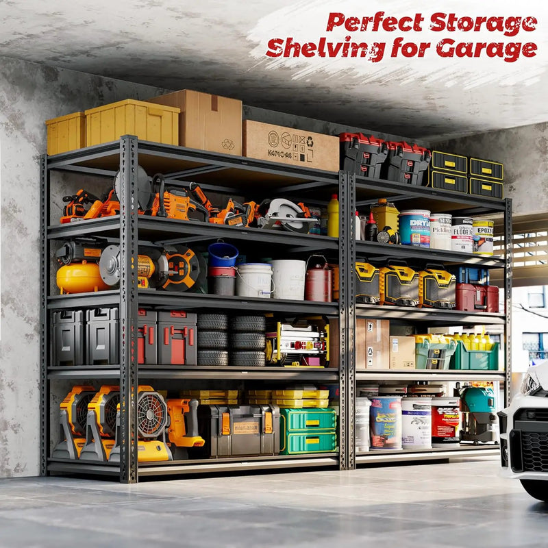 72" H Storage Shelves Heavy Duty, 2200LBS Garage Shelving, 5 Tier Metal Shelving Unit Adjustable Garage Shelves Utility Rack Shelf for Storage Warehouse Pantry Closet,40" W × 20" D × 72" H, Black by GreenHaven Gardens