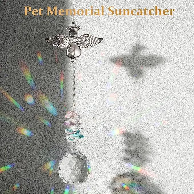 Loss of Dog Sympathy Gift - Dog Memorial Suncatcher, Pet Loss Crystals Prisms Rainbow Maker, Rainbow Bridge Dog Memorial Gifts, Passing Away Remembrance Sun Catcher, Pet Loss Bereavement Gift Idea by GreenHaven Gardens