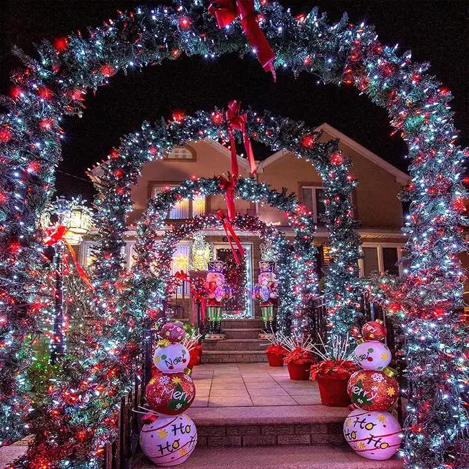 100 LED Christmas Lights Outdoor - 33ft Christmas String Lights 8 Modes Plug in Waterproof Twinkle Fairy Lights with Timer Memory for Indoor Outside Bedroom Home Party Decoration, Red&White by GreenHaven Gardens