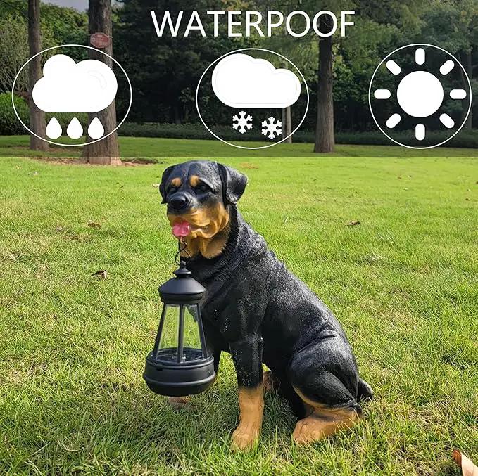 Garden Statues Dog Solar Hanging Light, Courtyard Resin Simulated Handicraft Dog Statue Ornament, Garden Yard Entrance Decoration. by GreenHaven Gardens