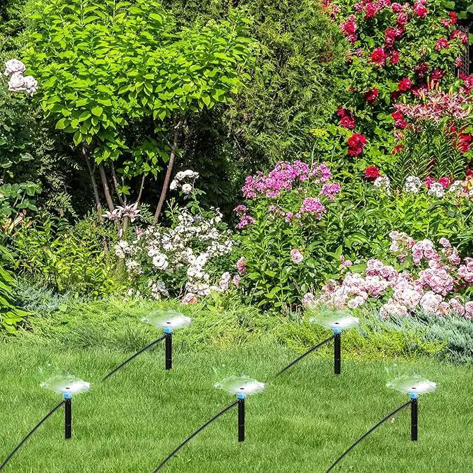 50 Pcs Drip Irrigation Emitters for 1/4" Drip Irrigation Tubing Adjustable Plant Watering Misting System Includes Nozzles/Sprinklers/Emitter Streams for Garden Yard Lawn Outdoors by GreenHaven Gardens