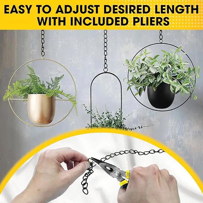 [Upgraded] 50FT Black Electroplated Steel Hanging Chain Roll, Pliers Included, 20LBS Load Capacity, Durable, Rust-Resistant, Adjustable Length for Hanging Bird Feeders, Planters, Lanterns, Billboards by GreenHaven Gardens