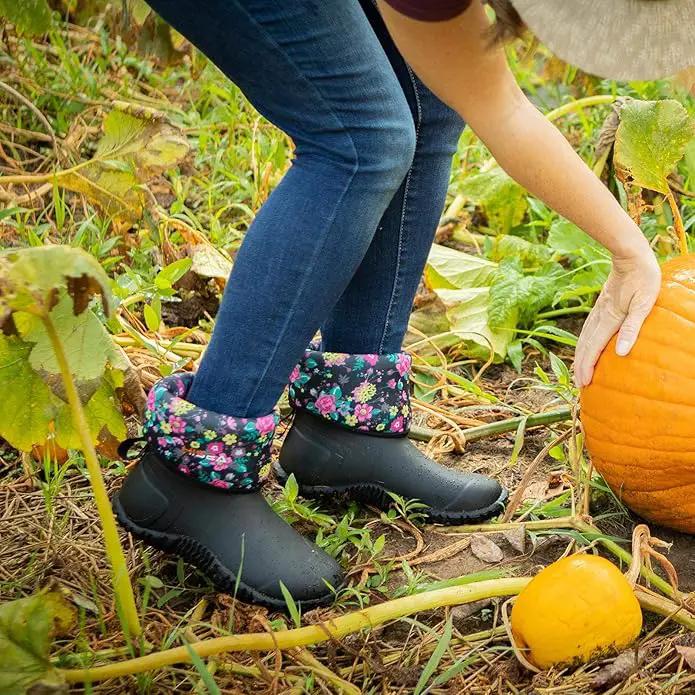 HISEA Women's Rubber Garden Boots Waterproof Insulated Yard Gardening Shoes Mid Height for Mud Working Outdoor by GreenHaven Gardens