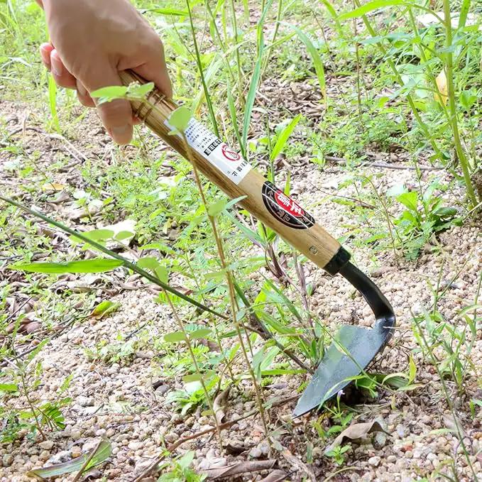 Kana Hoe 217 Japanese Garden Tool - Hand Hoe/Sickle is Perfect for Weeding and Cultivating. The Blade Edge is Very Sharp. (Left-Handed) by GreenHaven Gardens