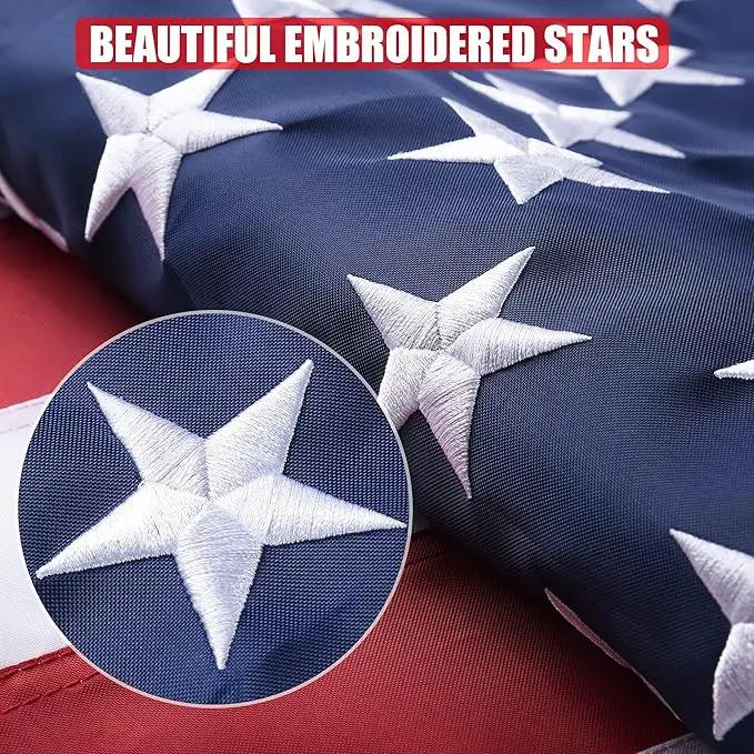 American Flag 3x5 Ft, USA US Flags Outdoor, Heavy Duty Durable, Embroidered Stars, Sewn Stripes and Brass Grommets by GreenHaven Gardens