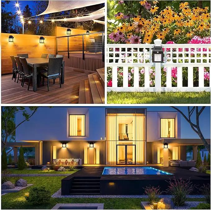 Joomer Solar Wall Lights Outdoor 2PACK ,Solar Wall Lantern with 3 Modes & Motion Sensor,Dusk to Dawn Porch Lights Fixture,Waterproof Exterior Lighting with Clear Panel for Entryway Front Door by GreenHaven Gardens