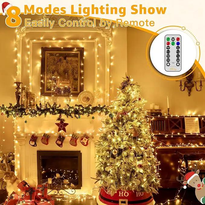 Ollny Outdoor String Lights 800LED 262FT, Warm White Waterproof Fairy Light with Remote Plug in, 8 Modes Timers Dimmable Christmas Lights for Outside Indoor Bedroom Patio Camping Garden by GreenHaven Gardens
