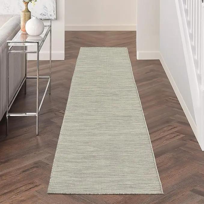 Nourison Positano Indoor/Outdoor Light Grey 2'2" x 10' Area Rug, Easy Cleaning, Non Shedding, Bed Room, Living Room, Dining Room, Backyard, Deck, Patio (2x10) by GreenHaven Gardens