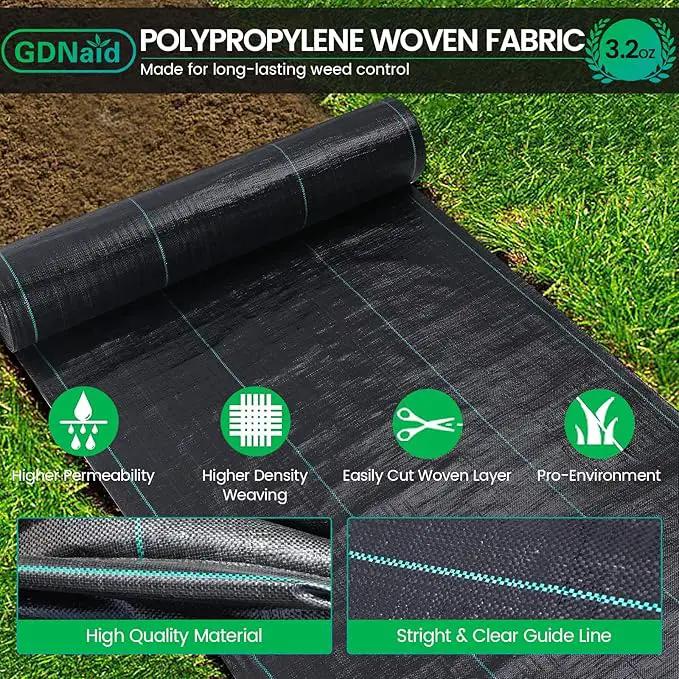 Weed Barrier Fabric 5ftx100ft Landscape Fabric, 3.2oz Weed Barrier Fabric Weed Fabric, Garden Landscaping Fabric by GreenHaven Gardens