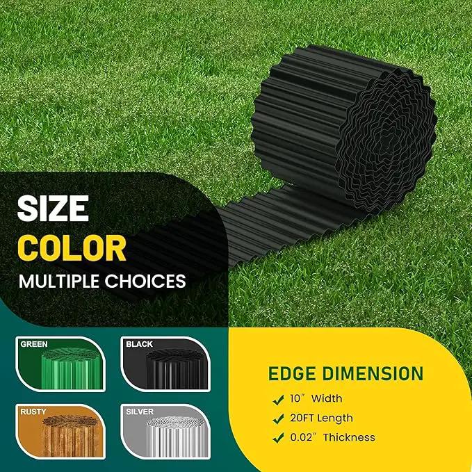 Corrugated Metal Garden Edging, 10"×20Ft Durable Landscape Border for Garden, Lawn, Flower Beds and Paver Edging (Black) by GreenHaven Gardens