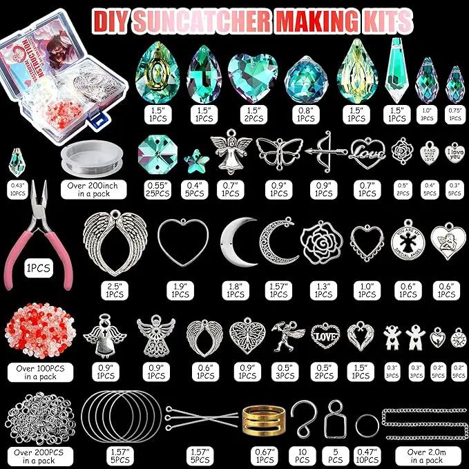 10 Sets DIY Suncatcher Kits 500PCS Valentine's Day Suncatchers Craft Kits Heart Suncatcher Ornaments DIY Sun Catchers Kit for Adults Valentine's Day Home Wedding Garden Decor Favors Gift (Love shape) by GreenHaven Gardens