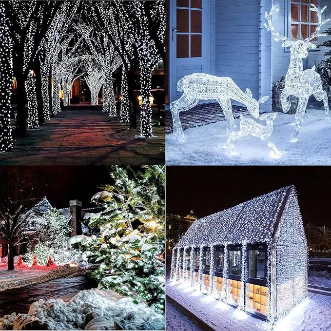 338Ft Christmas Lights Outdoor, 1000 LED Christmas String Lights with 8 Modes, Timer, Waterproof Fairy Twinkle Lights for Christmas Party, Garden, Wedding, Holiday, Xmas Tree Decorations (Cool White) by GreenHaven Gardens