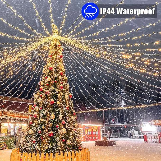 33ft 100 LED Christmas Lights Outdoor Waterproof, Warm White Christmas String Lights Indoor Clear Wire 8 Modes, Plug in Twinkle Fairy String Lights for Bedroom Wedding Home Party Garden Decorations by GreenHaven Gardens