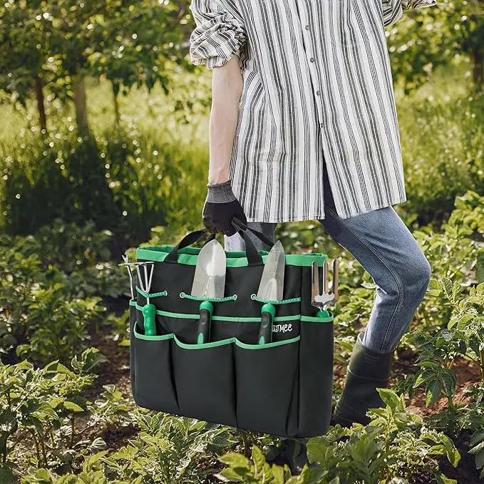 Garden Tool Set with Bag and Gloves, Heavy Duty Stainless Steel Gardening Tool Set, Ideal Gardening for Women and Men, Set of 9 by GreenHaven Gardens