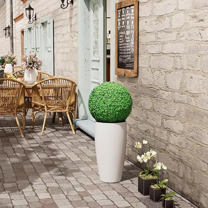 QCQHDU 24 inch Tall Planter for Indoor & Outdoor Plants, 2 Pack Sturdy Plant Flower Pots Modern Decor for Front Porch Patio Deck Living Room by GreenHaven Gardens