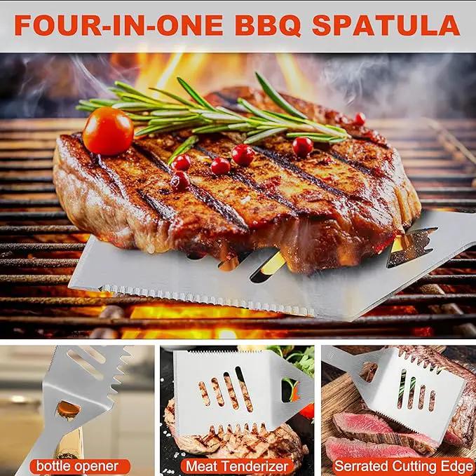Grilljoy BBQ Accessories Grill Tools Set - 22PCS Stainless Steel Barbecue Grill Accessories for Outdoor Grill with Black Aluminum Case - Grilling Gifts for Men Dad -Grill Tools Kit by GreenHaven Gardens