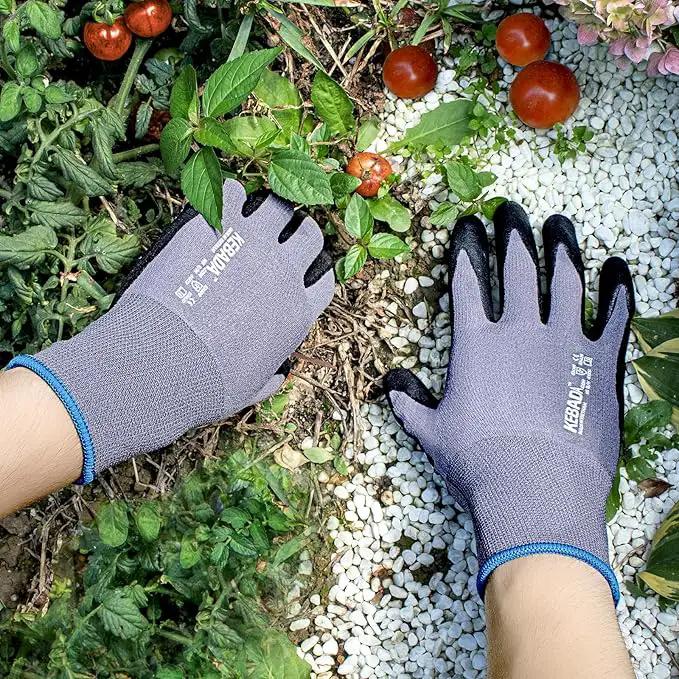 Kebada Work Gloves for Men and Women, Foam Nitrile Coated Safety Gloves with Grip, Ideal for Warehouse Package Handling, Gardening, Mechanic and Construction, Small by GreenHaven Gardens