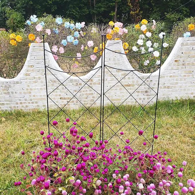45.3" H x 15" W Metal Garden Trellis for Climbing Plants, Black Iron Trellis for Vines Plant Rose Vegetable Support,Large Decorative Outdoor Trellis，2 Pack by GreenHaven Gardens