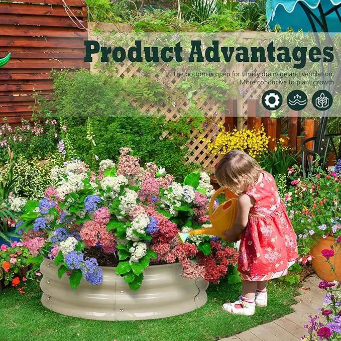 BPS Metal Raised Garden Bed, 2-Pack 2.5FT Diameter Galvanized Planter Raised Garden Boxes for Flower Planters, Vegetables Herb by GreenHaven Gardens