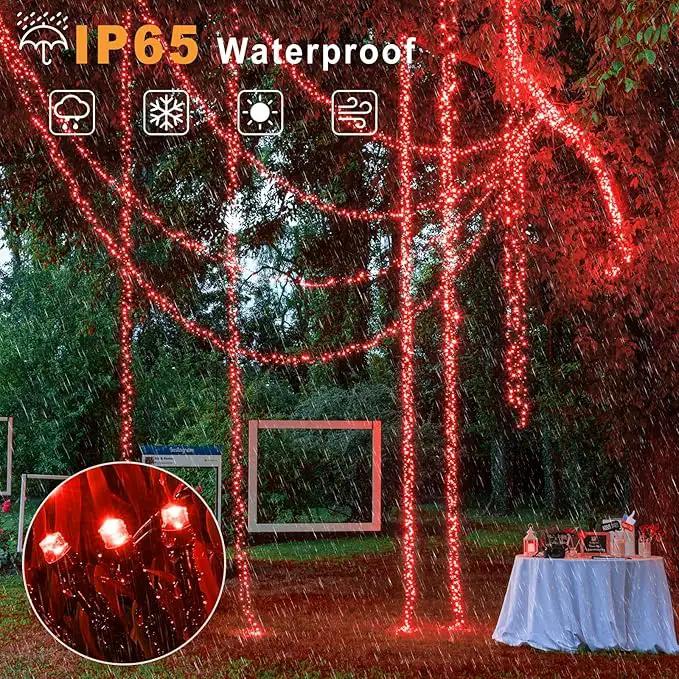 2 Pack Solar String Lights for Outside, Each 79Ft 240 LED Solar Lights Outdoor, 8 Modes Waterproof Solar Powered Fairy Twinkle Light for Backyard Patio Tree Party Garden Decoration, Red by GreenHaven Gardens