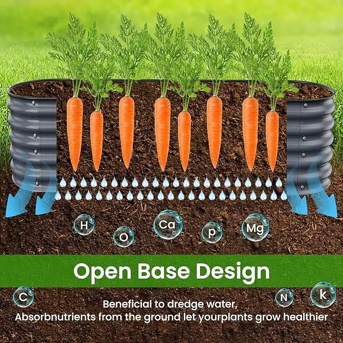 17" Tall Raised Garden Beds Outdoor - Galvanized Aluminum-Magnesium Stainless Steel Durable Metal Planter Box for Growing Plants, Vegetables, Flowers, Fruits(Deep Grey) by GreenHaven Gardens