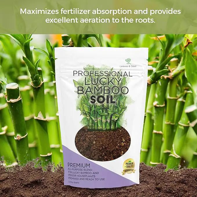 Professional Lucky Bamboo Soil | Large 2.2 Quarts Ready to Use for Lucky Bamboo Plants | Peat Moss, Coco Coir, Perlite, Dolomite | Made in USA by GreenHaven Gardens