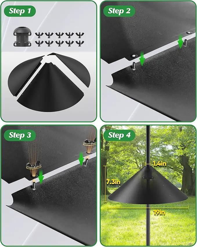 19 Inch Metal Squirrel Baffle for Bird Feeder Pole, Squirrel Proof for Hanging Bird Feeder, Outdoor Cover for Rain, Rust Proof Chew Proof Heavy, 1 Pack by GreenHaven Gardens