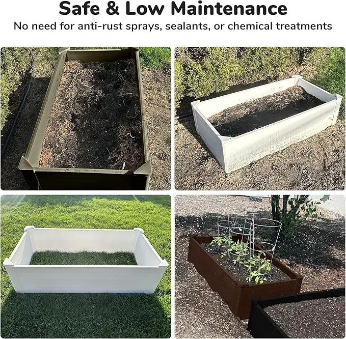 Raised Garden Bed - 2x4 ft Planter Box - White HDPE - No Tools Needed - DIY Kit for Urban Gardening, Flowers, Herbs & Vegetables - Made in The USA by GreenHaven Gardens