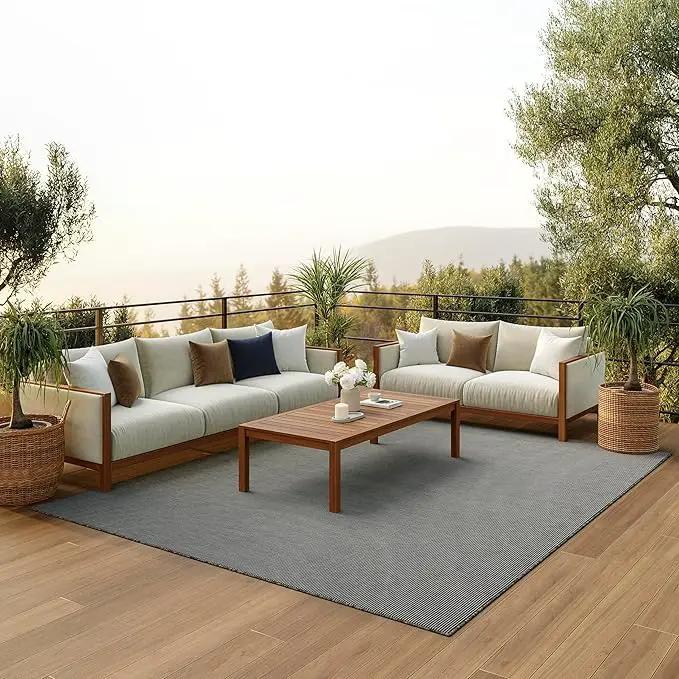 Nourison Home Positano Charcoal 8' x 10' Area Rug, Modern, Solid, Indoor/Outdoor, Easy Cleaning, Non Shedding, Bed Room, Living Room, Deck, Backyard by GreenHaven Gardens