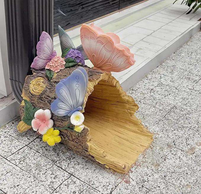 Butterfly Statues Garden Decoration Gutter Downspout Extension Statues,Resin Statue Outdoor Decor,Animal Downspout Diverter,Decorative Gutter Extension,3"×3" Downspout Extender Diverter Splash Block by GreenHaven Gardens