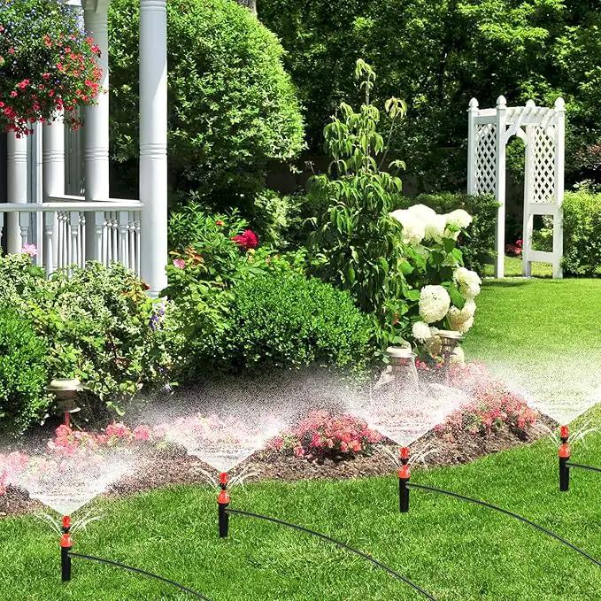 50 Pcs Drip Irrigation Emitters for 1/4" Drip Irrigation Tubing Adjustable Plant Watering Misting System Includes Nozzles/Sprinklers/Emitter Streams for Garden Yard Lawn Outdoors by GreenHaven Gardens