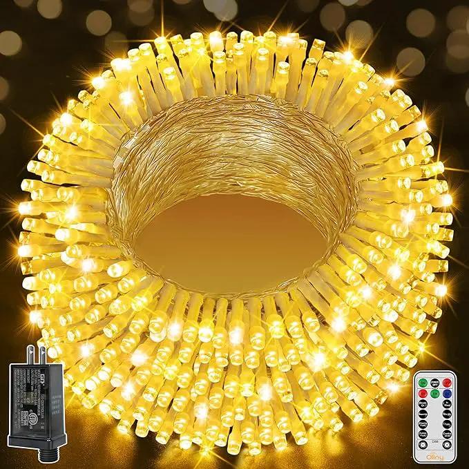 Ollny Outdoor String Lights 800LED 262FT, Warm White Waterproof Fairy Light with Remote Plug in, 8 Modes Timers Dimmable Christmas Lights for Outside Indoor Bedroom Patio Camping Garden by GreenHaven Gardens