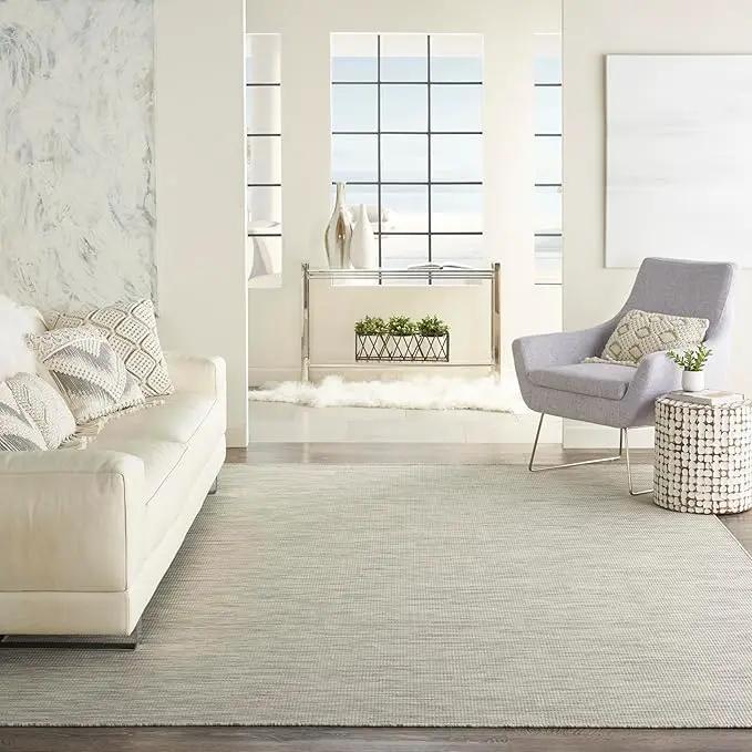 Nourison Home Positano 9' x 12' Light Grey Modern Indoor/Outdoor Rug Polypropylene by GreenHaven Gardens