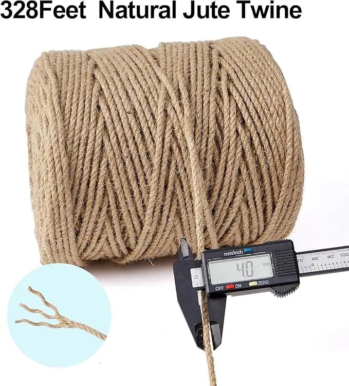 Natural Jute Twine,328 Feet 4mm Hemp Twine Rope for Gift Wrapping Craft Plant Garden Christmas Handmade Arts Decoration Packing String Home Decor by GreenHaven Gardens