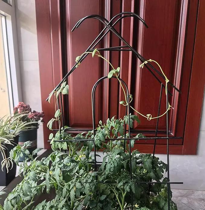 ARIFARO 24'' Metal Garden Trellis for Climbing Plants, Indoor/Outdoor Sturdy Plant Trellis for Potted Plants,House Plants, Climbing Vines, Pack of 4, Black by GreenHaven Gardens