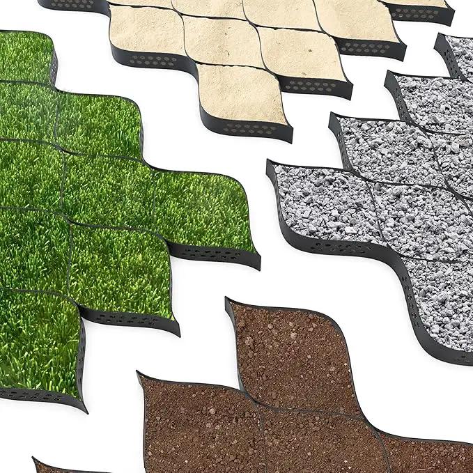 Vodaland - 2" GeoCell - 100% Permeable for Walking Paths, Patios and Erosion Control, Size 9 ft x 17 ft Black by GreenHaven Gardens