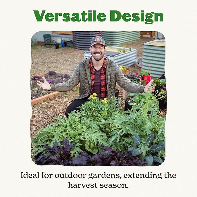 Epic Gardening 5-in-1 Modular Galvanized Raised Garden Bed Kit, 30" Short Metal Planter Box, Durable Aluzinc Steel Raised Garden Bed Outdoor for Vegetables, Herbs, Flowers & Fruits - Round Light Clay by GreenHaven Gardens