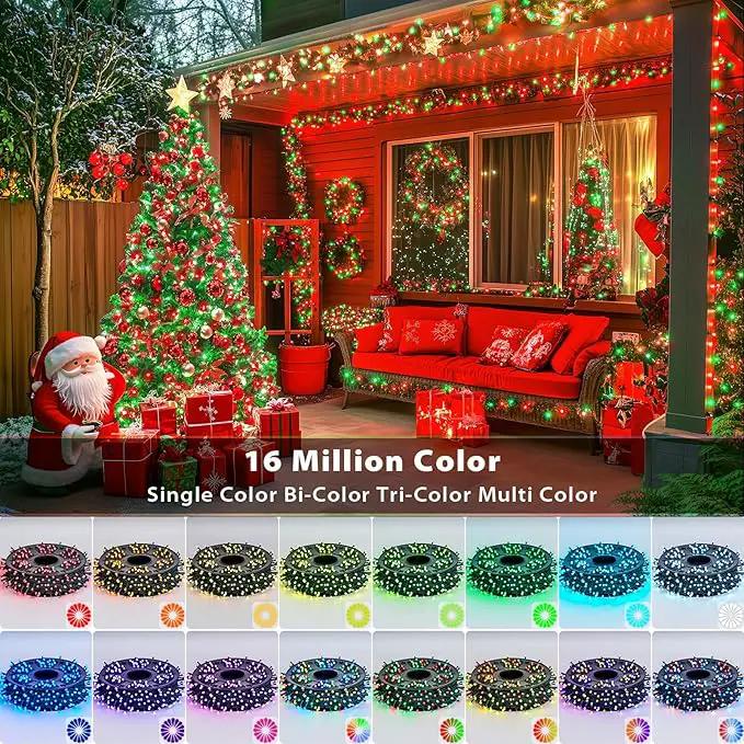 JMEXSUSS 800 LED Color Changing Christmas Lights Outdoor, 272ft 8 Modes Christmas String Lights Plug in, Waterproof Green Wire LED Christmas Tree Lights by GreenHaven Gardens